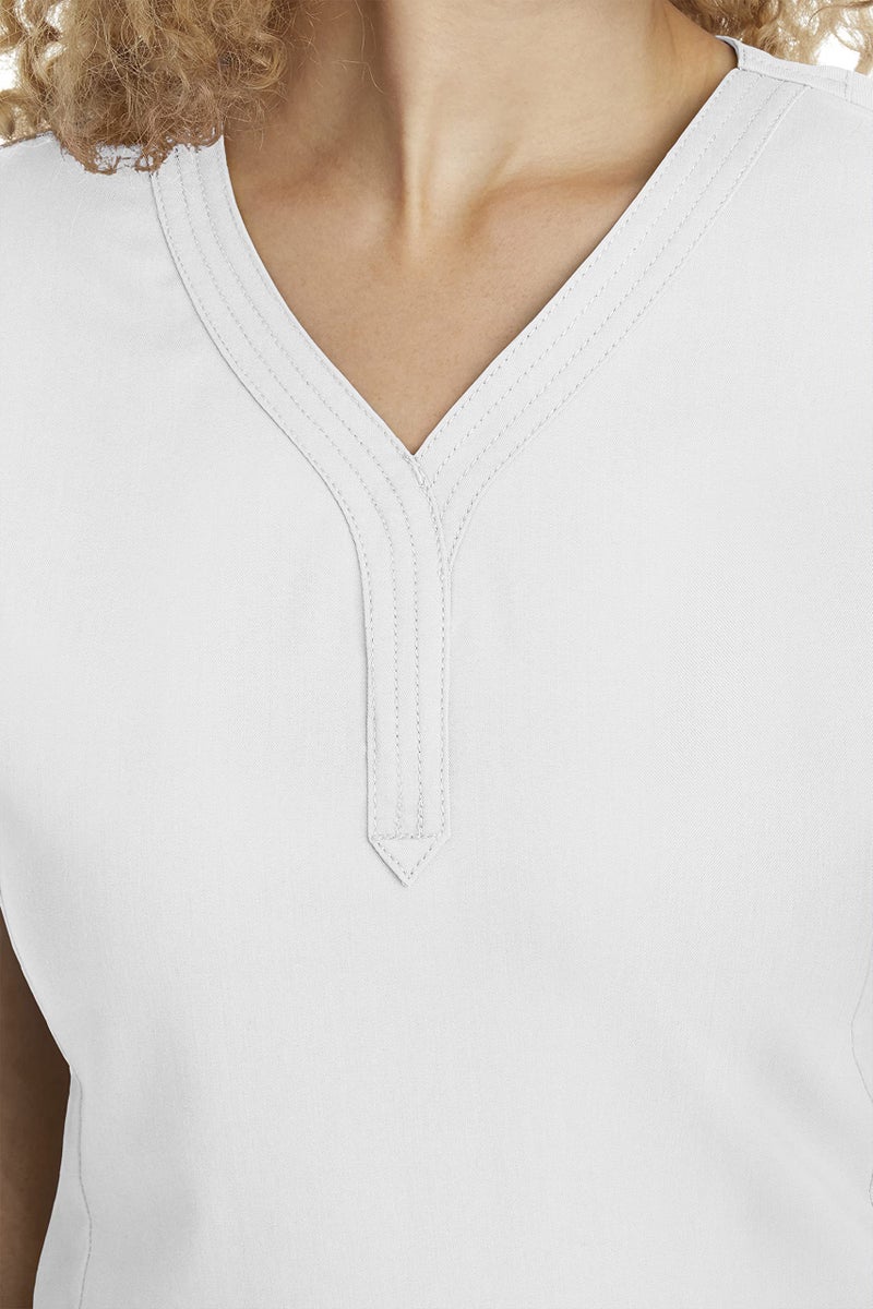 Healing Hands Scrubs for Women Y-Neck Jane Modern Fit, Triple Stitch Detail, 2 Pockets, 2-Way Stretch & Shirttail Hem - 2167, M, White - Image 5